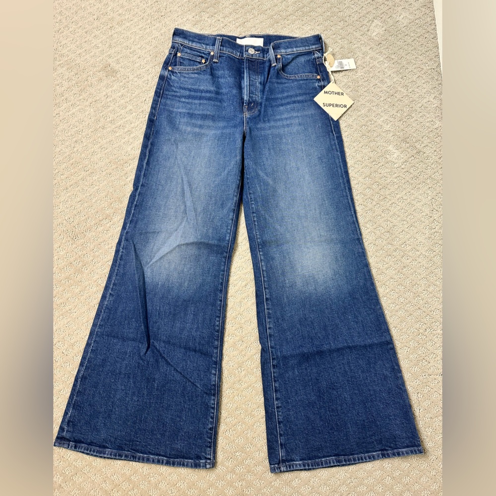 NWT Sz 28 Mother Lil The Tomcat Roller Skimp in Perfectly Imperfect wide leg - Picture 6 of 15